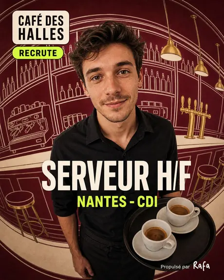 Annonce Serveur / Serveuse, Café des Halles · Nantes