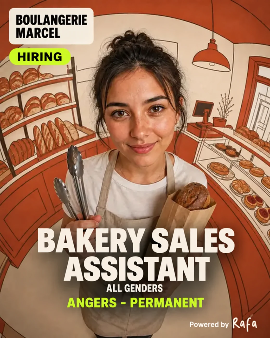 Bakery sales assistant ad, Boulangerie Marcel · Angers