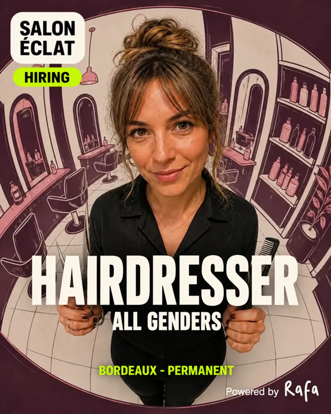 Hairdresser ad, Salon Éclat · Bordeaux