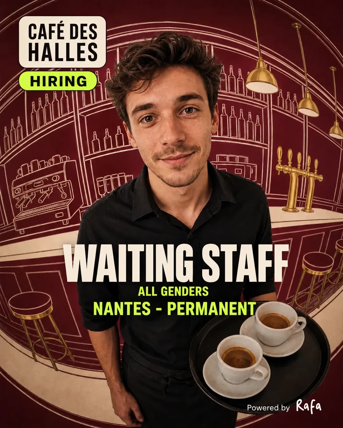 Café des Halles ad: Waiter, Nantes, permanent contract